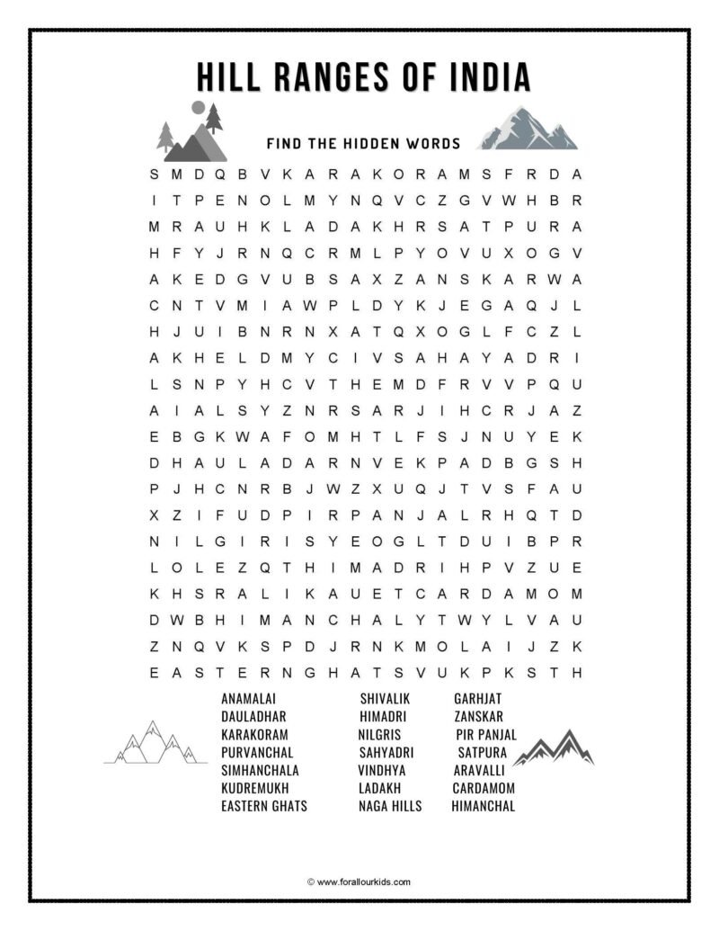 Word Search: All About India 2 - For All our Kids