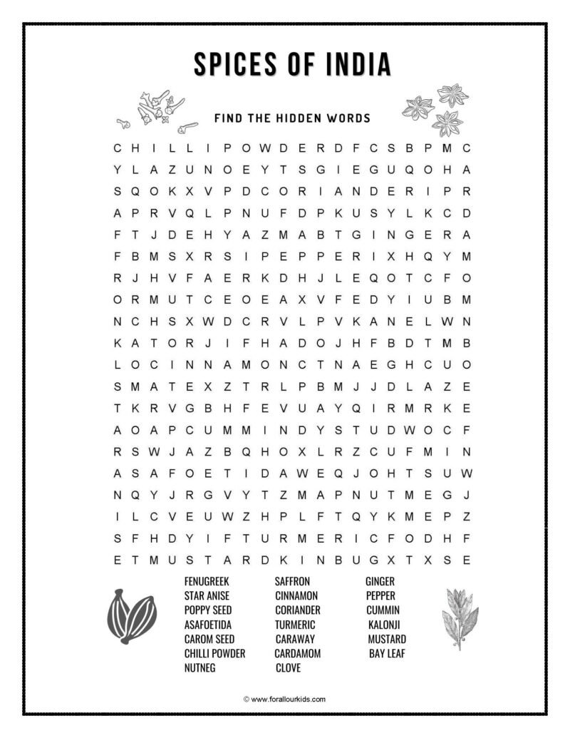 Word Search: All About India - 4 - For All our Kids