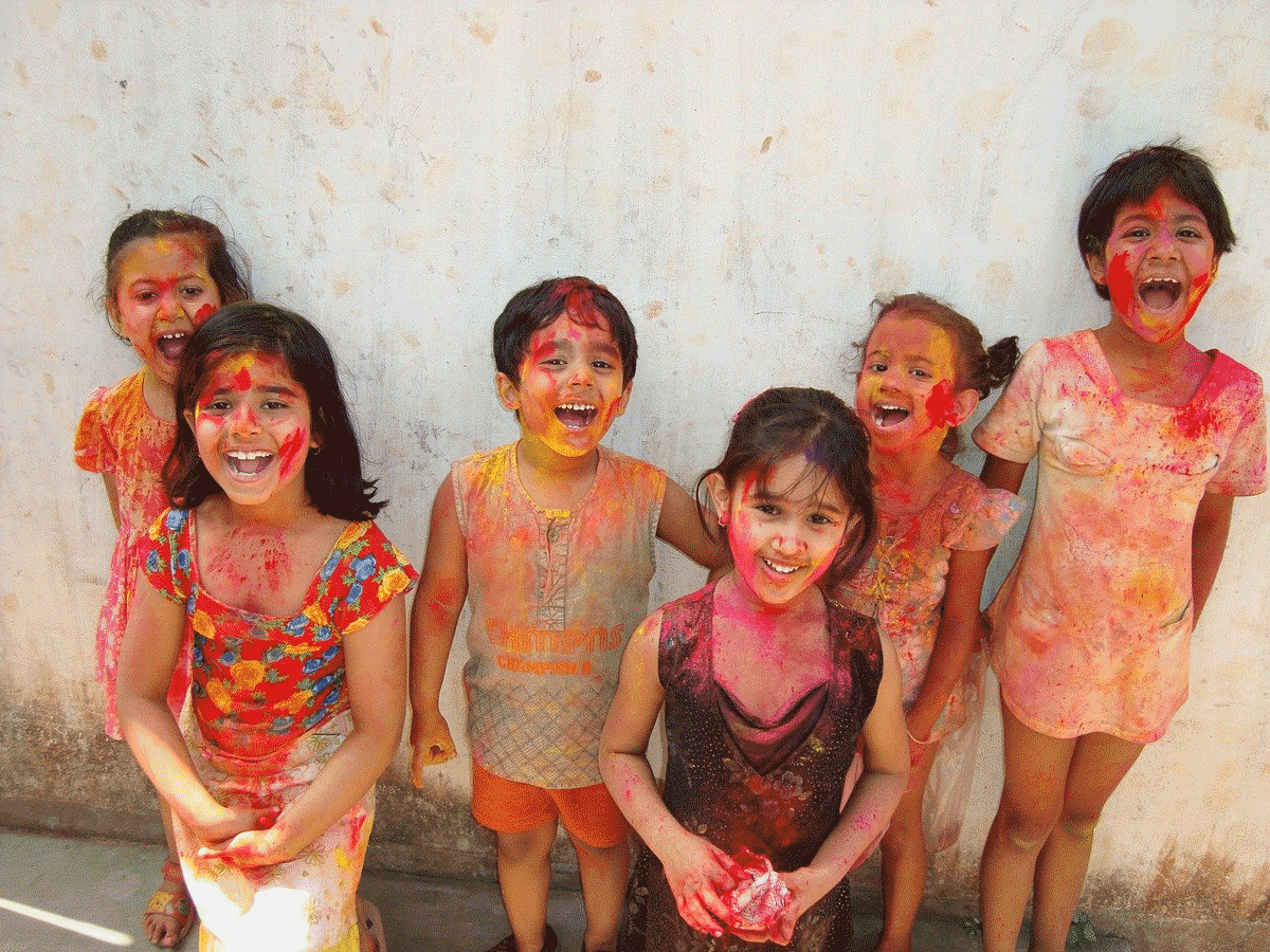 Festivals of India-H Holi colouring page